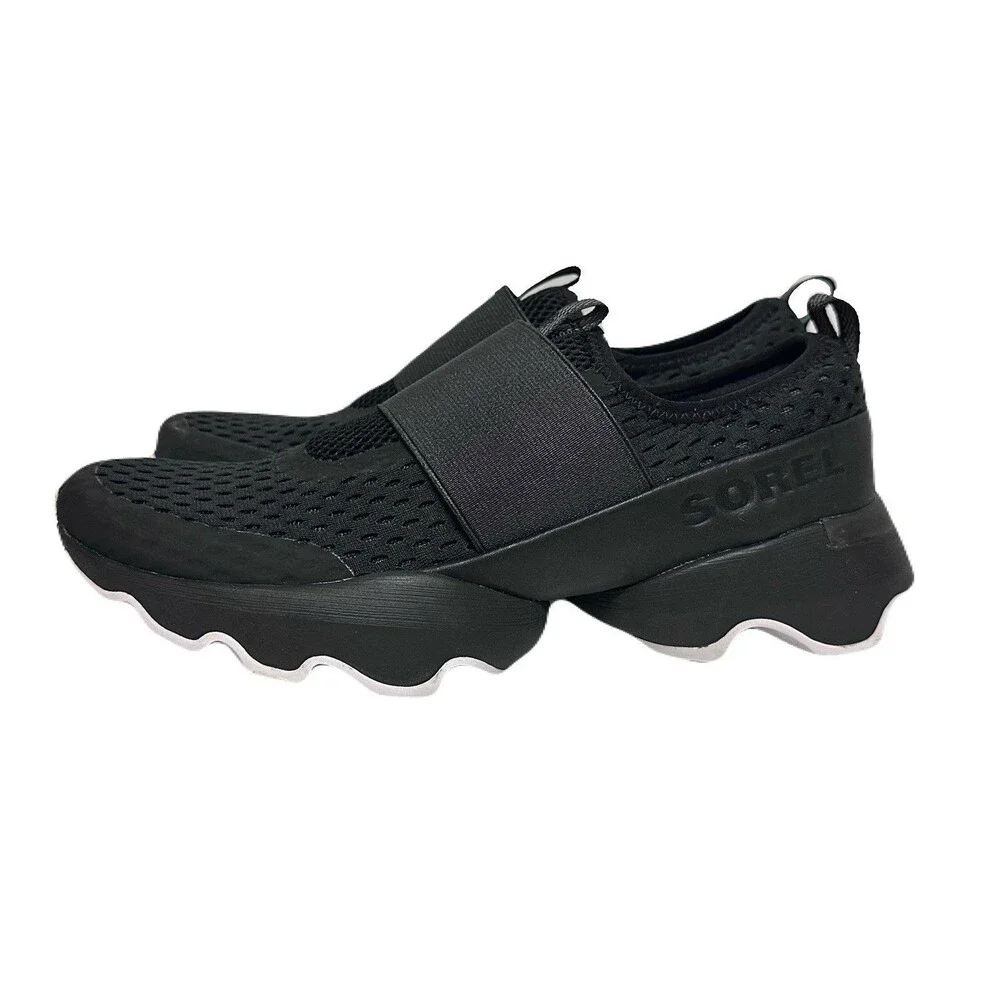NEW Sorel Womens Size 8.5 Black Kinetic Impact Strap Pull On Activewear Sneakers